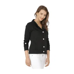 Campus Sutra Black Full Sleeves Cotton Jacket image 3