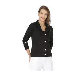 Campus Sutra Black Full Sleeves Cotton Jacket image 1