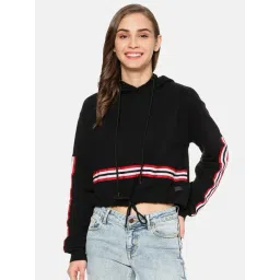 Campus Sutra Black Full Sleeves Hooded Sweatshirt-picture-24