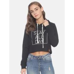 Campus Sutra Black Full Sleeves Hooded Sweatshirt-picture-34