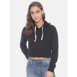 Campus Sutra Black Full Sleeves Hooded Sweatshirt-picture-26