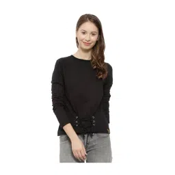 Campus Sutra Black Full Sleeves Sweatshirt-image-12