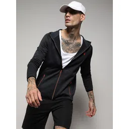 Campus Sutra Black Hooded Windcheater Sporty Jacket-picture-23