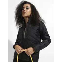 Campus Sutra Black Quilted Pattern Jacket-picture-24