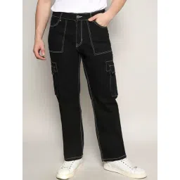 Campus Sutra Black Regular Fit Cargo Jeans-picture-21