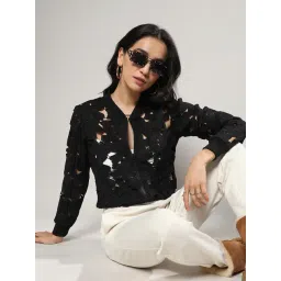 Campus Sutra Black Self Design Jacket-picture-39