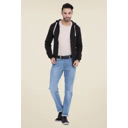 Campus Sutra Black Solid Hooded Sweatshirt-picture-34