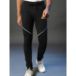 Campus Sutra Black Solid Track Pants-picture-22