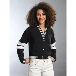 Campus Sutra Black Striped Sweatshirt-picture-44