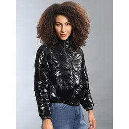 Campus Sutra Black Windcheater Padded Jacket-picture-20