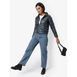 Campus Sutra Blue Camouflage Padded Jacket-picture-48