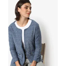 Campus Sutra Blue Cotton Blazer-picture-12