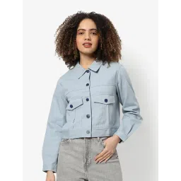 Campus Sutra Blue Cotton Regular Fit Jacket-picture-37