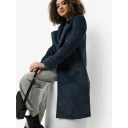 Campus Sutra Blue Longline Coat-picture-15
