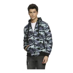 Campus Sutra Blue Printed Full Sleeves Regular Fit Hooded Sweatshirt-picture-36
