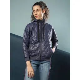 Campus Sutra Blue Quilted Jacket-picture-34