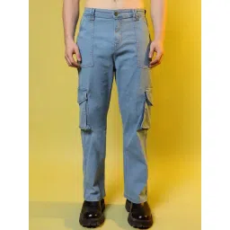 Campus Sutra Blue Regular Fit Cargo Jeans-picture-40