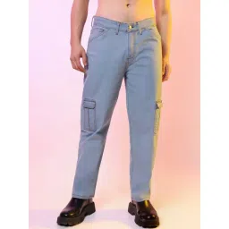 Campus Sutra Blue Regular Fit Cargo Jeans-picture-23
