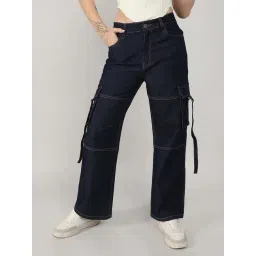 Campus Sutra Blue Regular Fit Cargo Jeans-picture-32