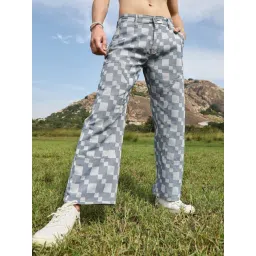 Campus Sutra Blue Regular Fit Checks Jeans-picture-42