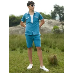 Campus Sutra Blue Regular Fit Printed Co-Ord Set-picture-21