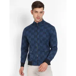 Campus Sutra Blue Regular Fit Textured Jacket-picture-13