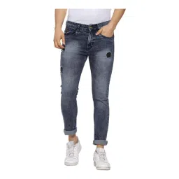Campus Sutra Blue Slim Fit Distressed Jeans-picture-17