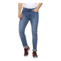 Campus Sutra Blue Slim Fit Distressed Jeans-picture-18