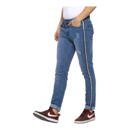 Campus Sutra Blue Slim Fit Distressed Jeans image 3