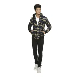 Campus Sutra Brown & Blue Printed Hooded Sweatshirt image 5