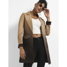 Campus Sutra Brown Cotton Long Coat-picture-26