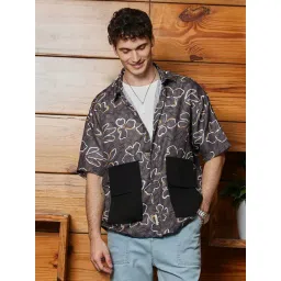 Campus Sutra Brown Loose Fit Printed Shirt-picture-43