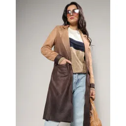 Campus Sutra Brown Regular Fit Coat-picture-17