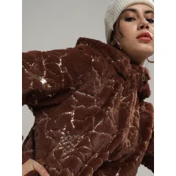 Campus Sutra Brown Regular Fit Jacket image 5