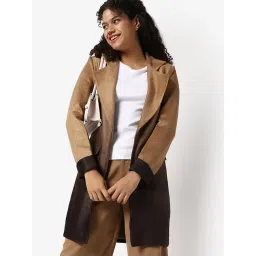 Campus Sutra Brown Regular Fit Long Coat-picture-25