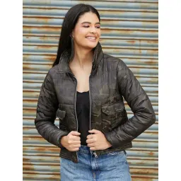 Campus Sutra Brown Regular Fit Printed Jacket-picture-27