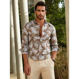 Campus Sutra Brown Viscose Regular Fit Printed Shirt-picture-24
