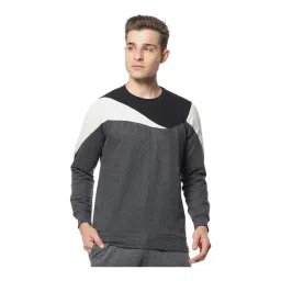 Campus Sutra Charcoal Round Neck Sweatshirt-picture-10