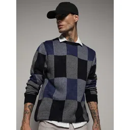 Campus Sutra Checked Woollen Pullover-picture-15