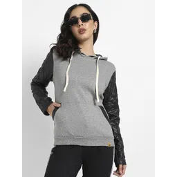 Campus Sutra Colourblocked Hooded Cotton Pullover Sweatshirt-picture-16