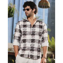 Campus Sutra Comfort Abstract Printed Spread Collar Casual Shirt-picture-32
