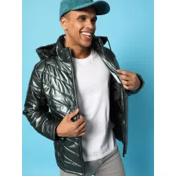 Campus Sutra Dark Green Regular Fit Puffer Jacket-picture-33