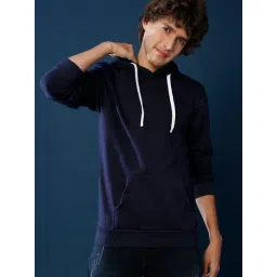 Campus Sutra Dark Navy Solid Full Sleeves Hoodie-picture-47