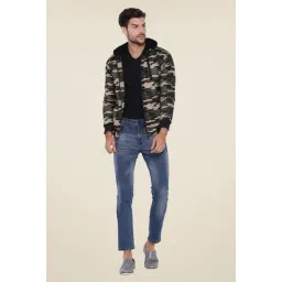 Campus Sutra Green Camo Print Hoodie Jacket-picture-33