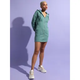 Campus Sutra Green Cotton Regular Fit A Line Dress-picture-30