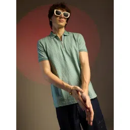 Campus Sutra Green Regular Fit Printed Polo T-Shirt-picture-24