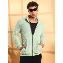 Campus Sutra Green Regular Fit Self Pattern Jacket-picture-38