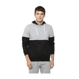 Campus Sutra Grey & Black Full Sleeves Hooded Sweatshirt-picture-29