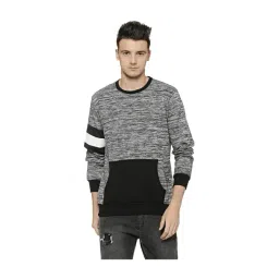 Campus Sutra Grey & Black Printed Full Sleeves Sweatshirt-picture-26