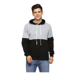 Campus Sutra Grey & Black Regular Fit Hooded Sweatshirt-picture-21